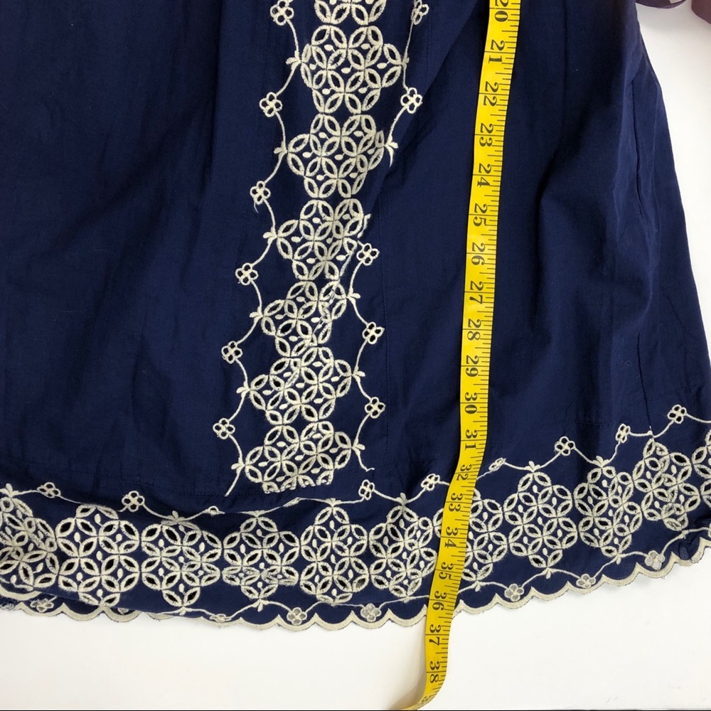 Anthropologie Navy Embroidered Sleeveless Dress XS - Picture 7 of 8